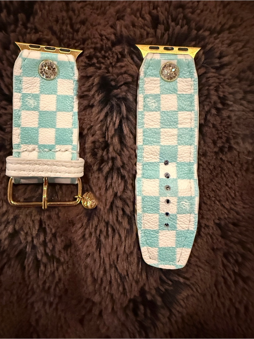 Spark’l Band Luxe Audrey mint checkered Apple Watch band